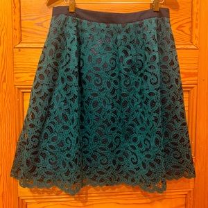 Lands End Green Lace Skirt